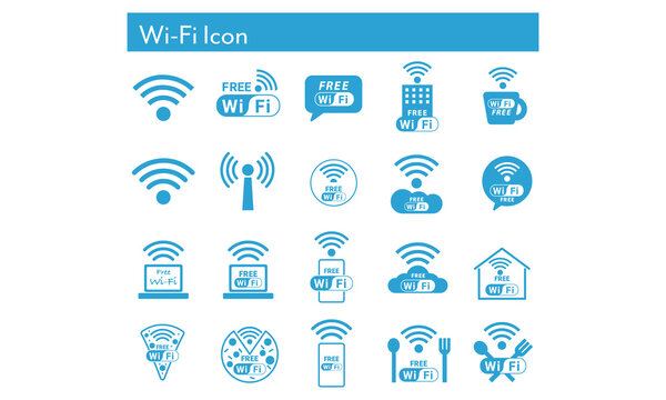 free wifi,free wi-fi,wi-fi,wifi icon vector set