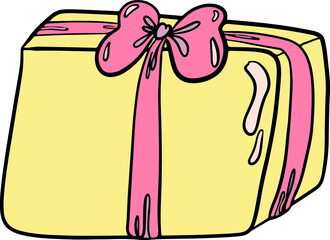 Doodle box with heart for design or decorations 