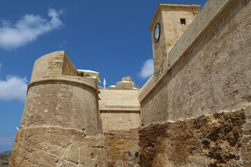 Cittadella Fortress in Rabat Victoria on the island of Gozo, Malta