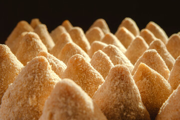 Brazilian uncooked breading croquettes (coxinhas de frango)