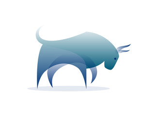 Fototapeta premium Vector bull in gradient style. Digital art