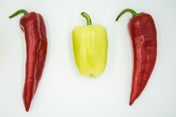 Collection of fresh vegetables with white background