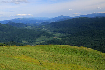 Fototapeta premium Landscape of Carynska in spring, Bieszczady National Park, Poland