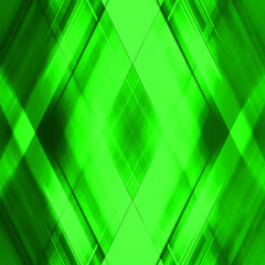 Hot triangular strokes of intersecting sharp lines with emerald triangles and stripes.