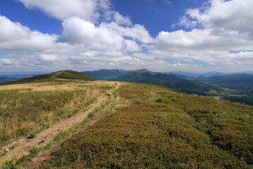 Landscape of Carynska in spring, Bieszczady National Park, Poland