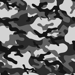 military camouflage vector seamless pattern grey