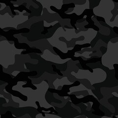 black military camouflage vector seamless pattern