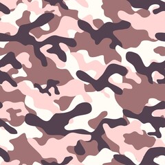 pink Abstract camo army patterned textile. Forest background. Vector.