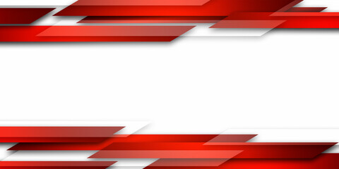  Red and white geometric corporate banner design
