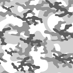 grey Abstract camo army patterned textile. Forest background. Vector.