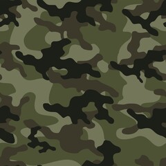Fototapeta premium green Abstract camo army patterned textile. Forest background. Vector.