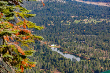 High angle view of some landscape around Lake Tahoe area