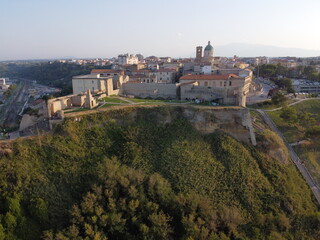 Fototapeta na wymiar Ortona, Chieti, Abruzzo, Italy: Aerial view of the ancient Aragonese Castle on the shore of the Adriatic Sea