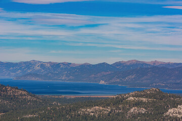 High angle view of some landscape around Lake Tahoe area
