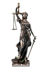 Fototapeta na wymiar Lady Justice isolated on white background. Symbol of law or lawyer.