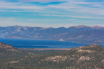 Fototapeta na wymiar High angle view of some landscape around Lake Tahoe area