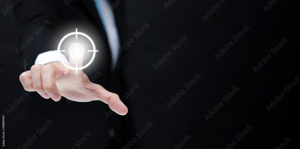 Aufkleber hand touch in graph screen icon of a media screen, internet of things. new technology big data and b