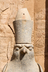 Portrait of Egyptian god Horus, Edfu, Egypt