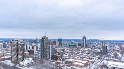 Naklejka premium Hamilton Skyline view from the mountain. 