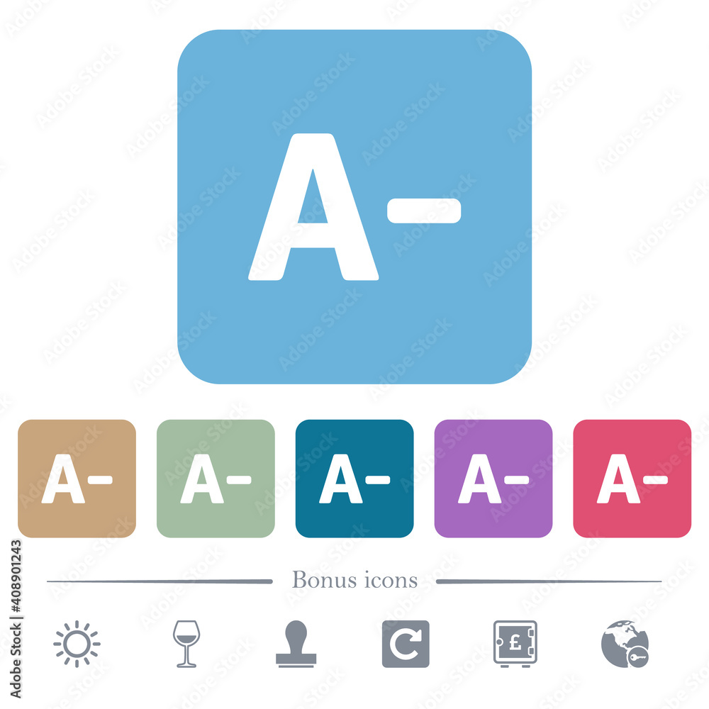 Poster decrease font size flat icons on color rounded square backgrounds