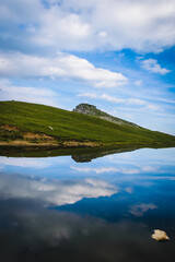 Reflection at the lake in the mountains