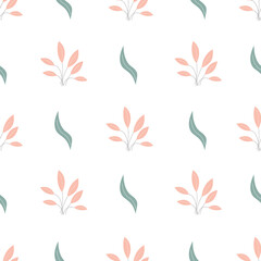 Fototapeta na wymiar Floral botanical seamless patterns. Vector design for paper, cover, wallpaper, fabric, textile, interior decor and other project.