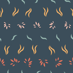 Floral botanical seamless patterns. Vector design for paper, cover, wallpaper, fabric, textile, interior decor and other project.