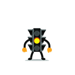 traffic lights in cartoon style, isolated and trendy. Traffic light background for your website design, app, shop, clothing, food, sales, UI. Vector icon illustration, EPS10.