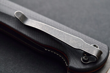 clothing clip of folding knife