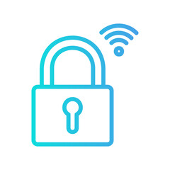 Padlock icon vector illustration in gradient style about internet of things for any projects