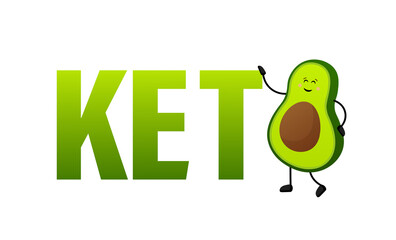 Keto diet concept in cartoon style. Isolated vector illustration. White background. Good diet.