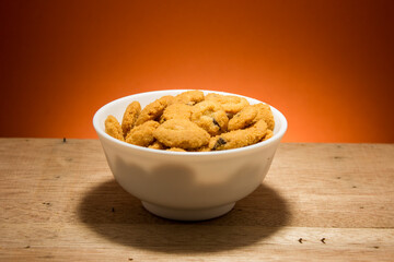 Cookies on a plate for tea time snacks. Dip with chocolate. 