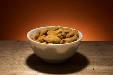 Cookies on a plate for tea time snacks. Dip with chocolate. 