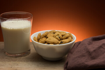 Cookies on a plate for tea time snacks. Dip with chocolate. 