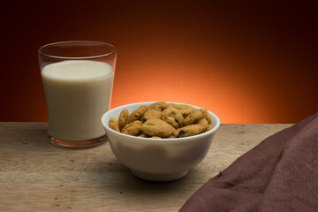 Cookies on a plate for tea time snacks. Dip with chocolate. 