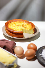 Delicious Cheese burnt cake for dessert.