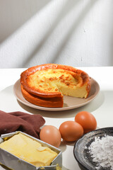 Delicious Cheese burnt cake for dessert.