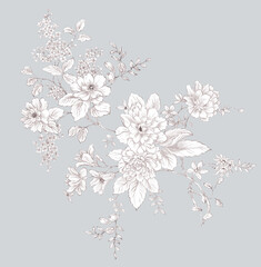 Flowers watercolor illustration.Manual composition.Big Set watercolor elements，Design for textile, wallpapers，Element for design,Greeting card