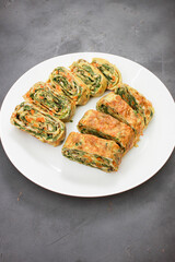 Delicious healthy fresh egg roll for breakfast
