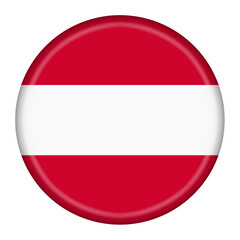 Austria button isolated on white with clipping path 3d illustration