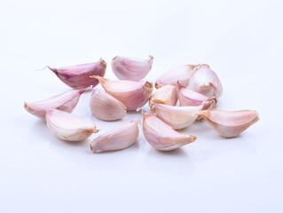 garlic cloves isolated on white background
