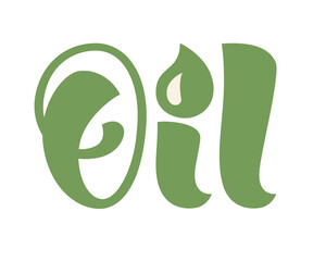 Word Oil with drop in lettering style