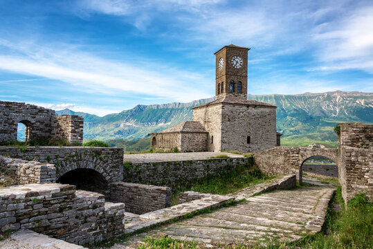 Clocktower in Gjirokaster, Albania