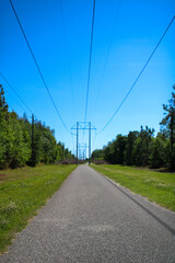 power lines on a trail