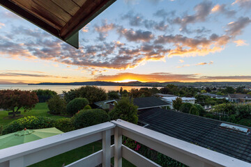 Fototapeta na wymiar Sunset over Taupo, New Zealand