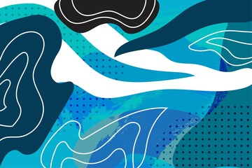 abstract Blue sea color liquid creative universal artistic templates. Good for poster, card, invitation, flyer, cover, banner, placard, brochure and other graphic design. Vector illustration.