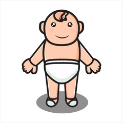 cute baby boy, baby character vector eps 10 on white background