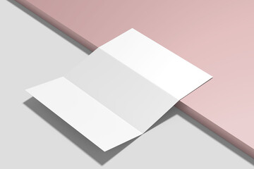 Blank trifold brochure for mockup