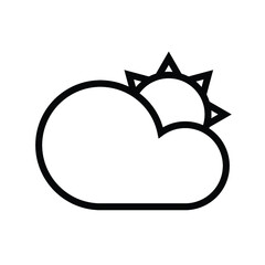 sunny cloud icon, weather vector