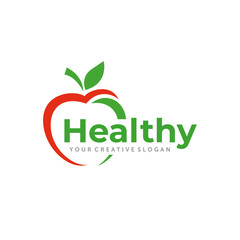 Apple Logo Design. Wellness and Healthy Nutrition Logo Design Vector